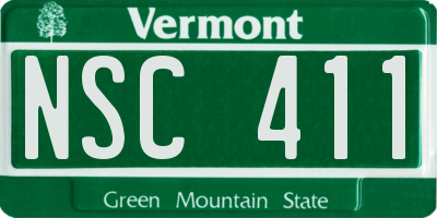 VT license plate NSC411