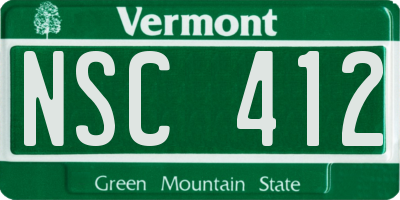 VT license plate NSC412