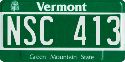 VT license plate NSC413