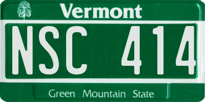VT license plate NSC414