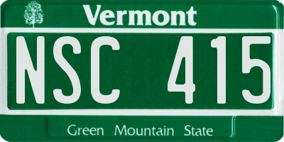 VT license plate NSC415