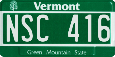 VT license plate NSC416