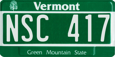 VT license plate NSC417
