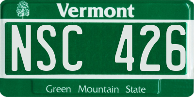 VT license plate NSC426