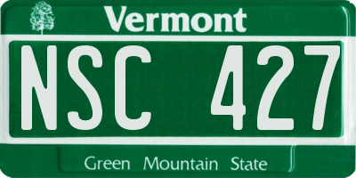 VT license plate NSC427