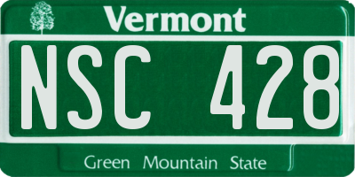 VT license plate NSC428