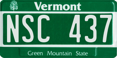 VT license plate NSC437
