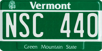 VT license plate NSC440