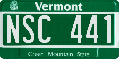 VT license plate NSC441