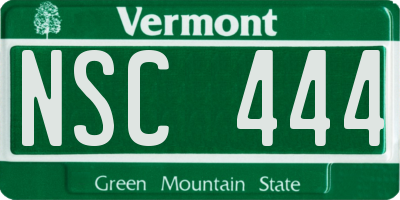 VT license plate NSC444