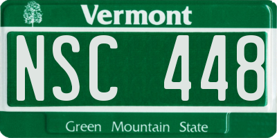 VT license plate NSC448