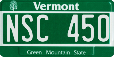 VT license plate NSC450