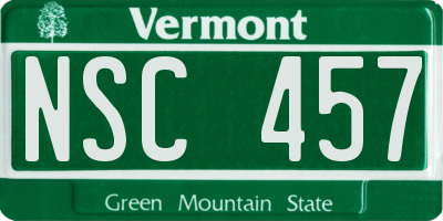 VT license plate NSC457