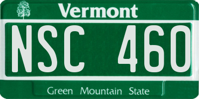 VT license plate NSC460