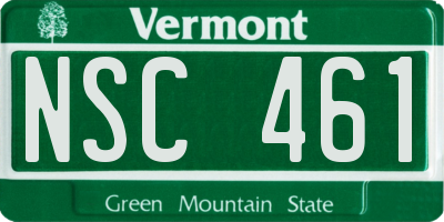 VT license plate NSC461