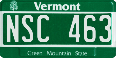 VT license plate NSC463
