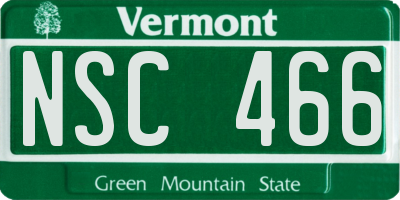 VT license plate NSC466