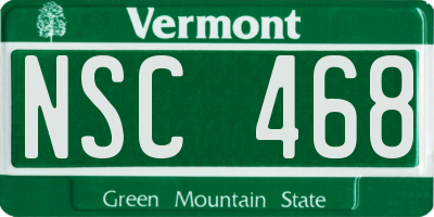 VT license plate NSC468