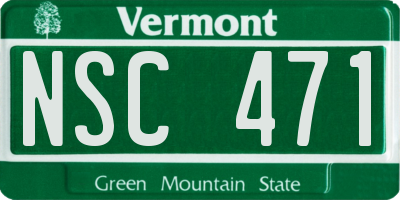 VT license plate NSC471