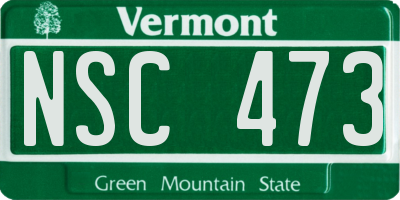 VT license plate NSC473