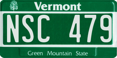 VT license plate NSC479