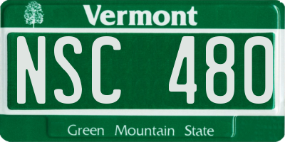 VT license plate NSC480
