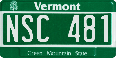 VT license plate NSC481