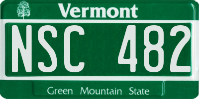 VT license plate NSC482