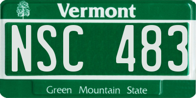 VT license plate NSC483