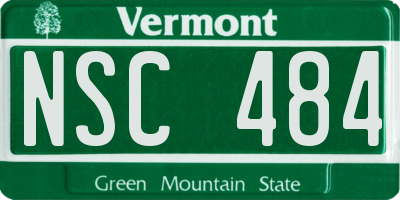 VT license plate NSC484