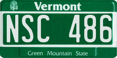 VT license plate NSC486