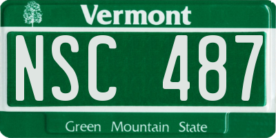 VT license plate NSC487