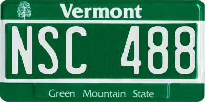 VT license plate NSC488