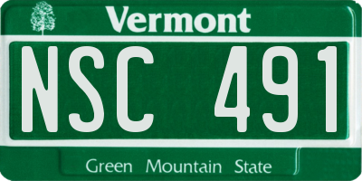 VT license plate NSC491