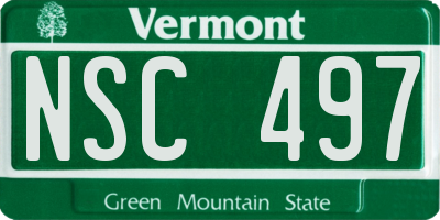 VT license plate NSC497
