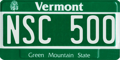 VT license plate NSC500