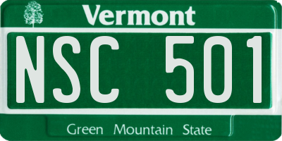 VT license plate NSC501