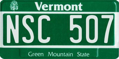 VT license plate NSC507
