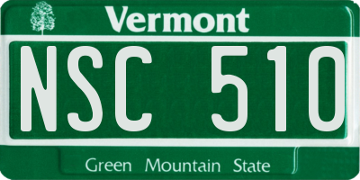 VT license plate NSC510
