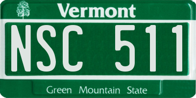 VT license plate NSC511