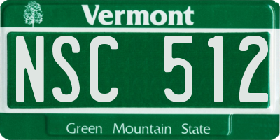 VT license plate NSC512