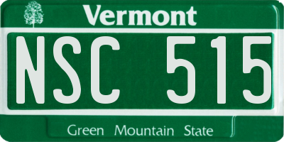 VT license plate NSC515