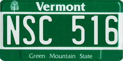 VT license plate NSC516