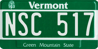 VT license plate NSC517