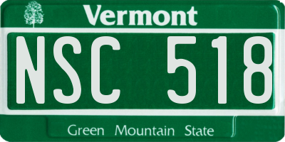VT license plate NSC518