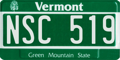 VT license plate NSC519
