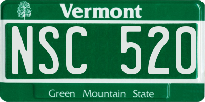 VT license plate NSC520