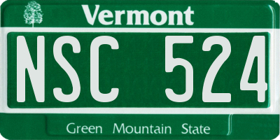 VT license plate NSC524