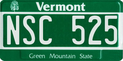 VT license plate NSC525