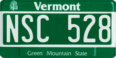 VT license plate NSC528